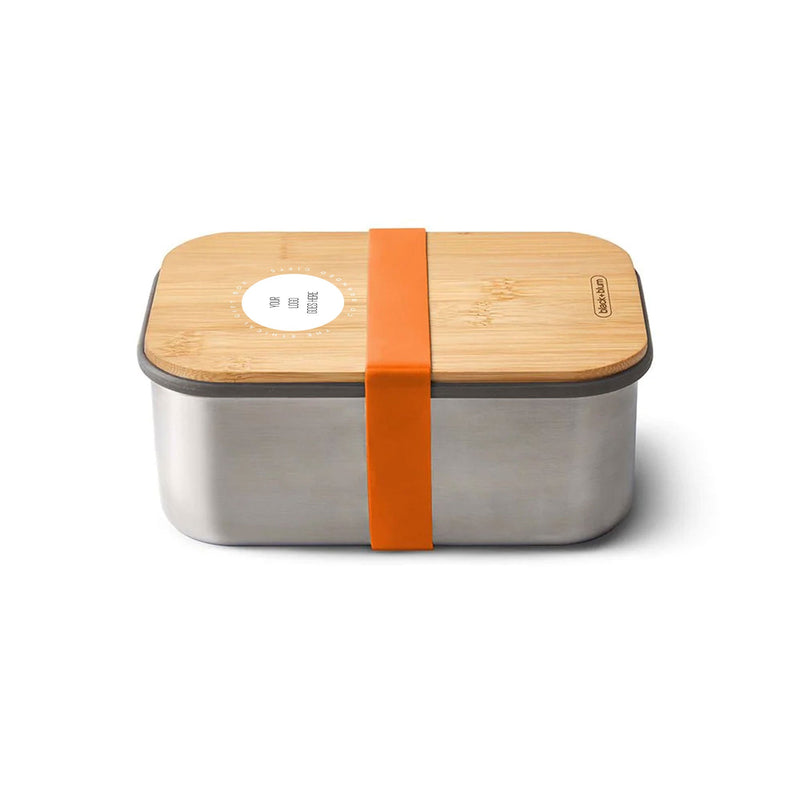 Black & Blum stainless steel sandwich box with bamboo lid, plastic-free, for corporate gifting
