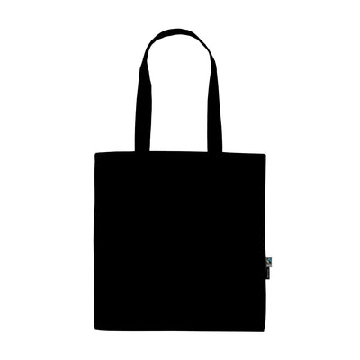 Organic Cotton Shopping Bag w Long Handles Bags The Ethical Gift Box (DEV SITE) Black  