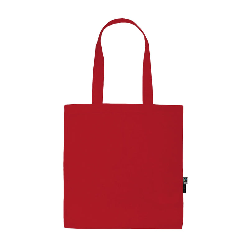 Organic Cotton Shopping Bag w Long Handles Bags The Ethical Gift Box (DEV SITE) Red  