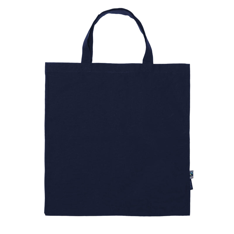 Organic Cotton Shopping Bag w Short Handles Bags The Ethical Gift Box (DEV SITE) Navy  