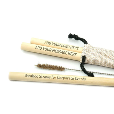 Engraved Bamboo Straws (Single) Promotional The Ethical Gift Box (DEV SITE) Thin 4–6 mm (0.15"-0.23") - Cocktail straws  
