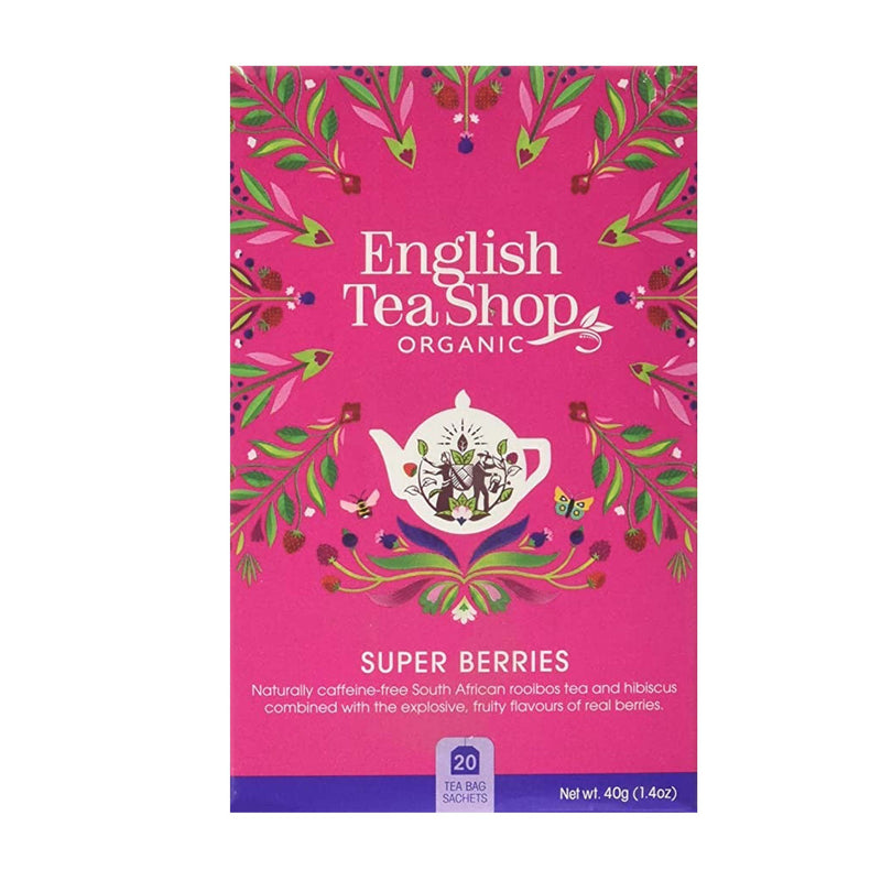 Super Berries Organic Tea - 20 Bags Grab & Go English Tea Shop   