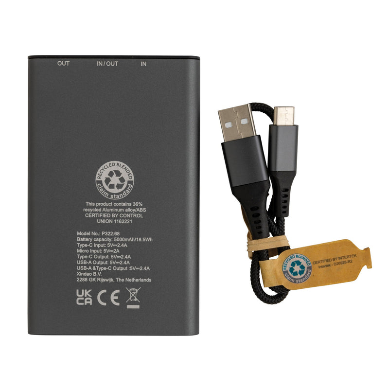 RCS Recycled Aluminium Powerbank 5.000 mAh Tech The Ethical Gift Box (DEV SITE)   