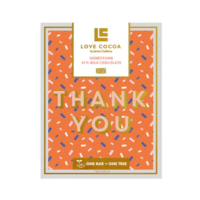 Milk Honeycomb 'Thank You' Bar 75g Confectionery The Ethical Gift Box (DEV SITE)   