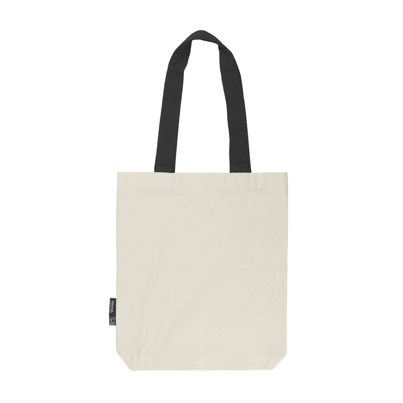 Organic Cotton Twill Bag with Contrast Handles Bags The Ethical Gift Box (DEV SITE) Nature Black  