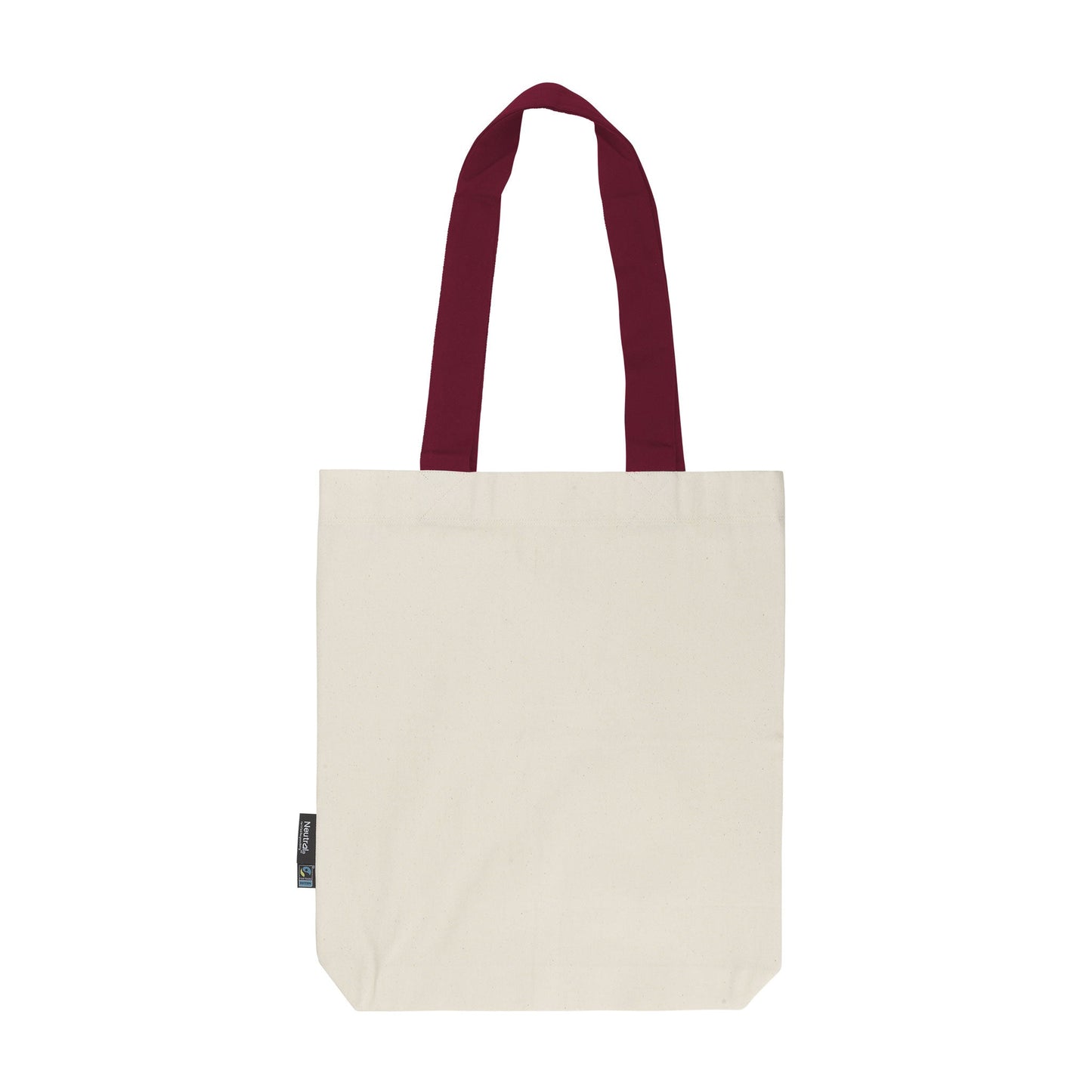 Organic Cotton Twill Bag with Contrast Handles Bags The Ethical Gift Box (DEV SITE) Nature Bordeaux  