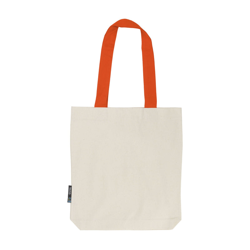 Organic Cotton Twill Bag with Contrast Handles Bags The Ethical Gift Box (DEV SITE) Nature Orange  