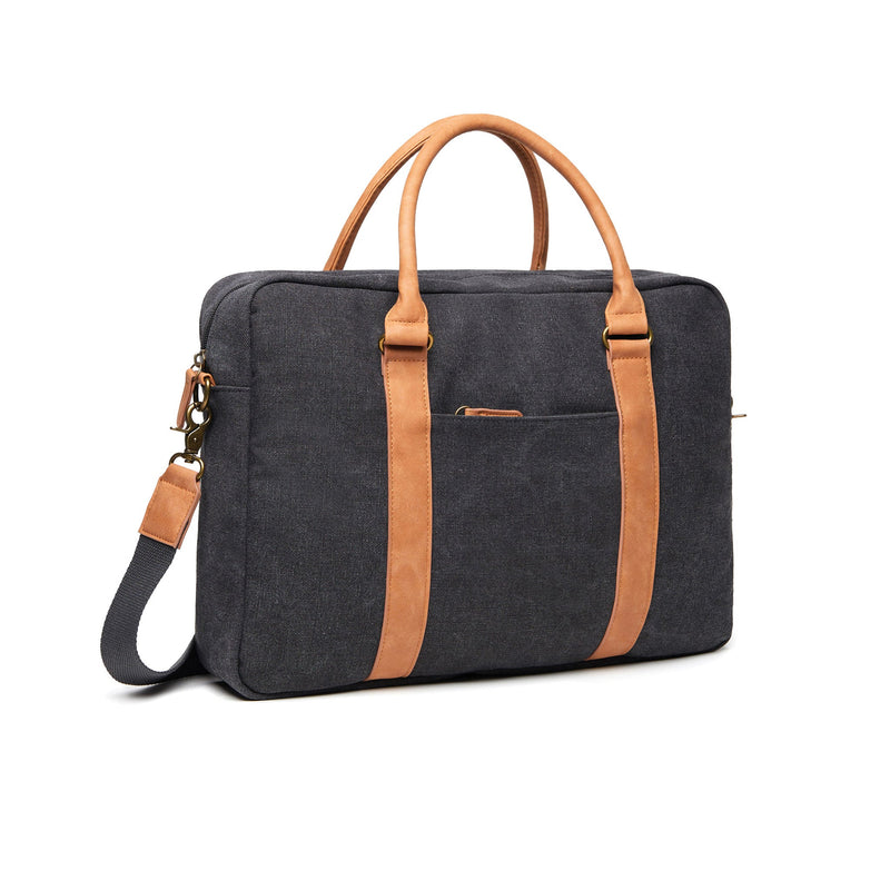 Recycled Canvas Computer Bag Bags The Ethical Gift Box (DEV SITE) Black  