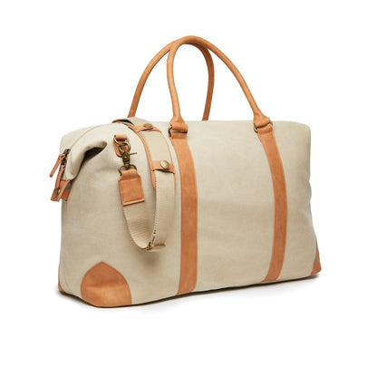 Recycled Canvas Dufflebag Bags The Ethical Gift Box (DEV SITE) Greige  