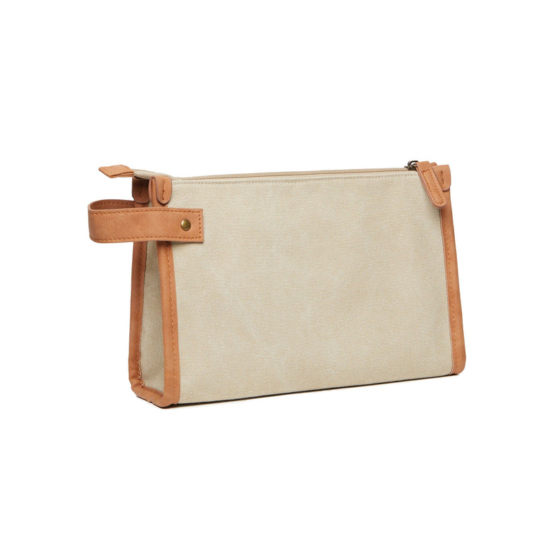 Recycled Canvas Wash Bag Bags The Ethical Gift Box (DEV SITE) Greige  