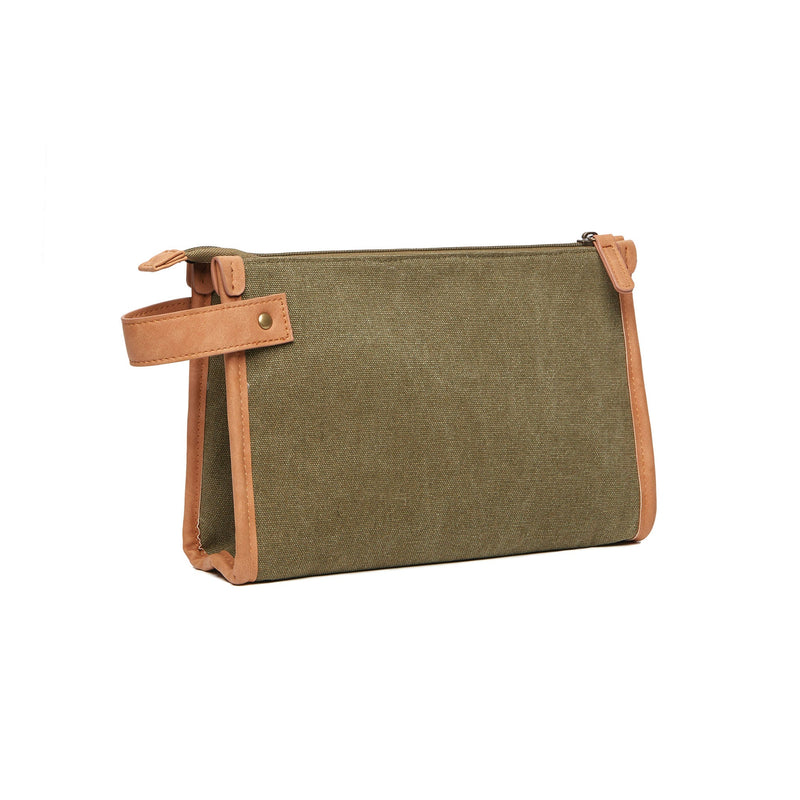 Recycled Canvas Wash Bag Bags The Ethical Gift Box (DEV SITE) Olive  