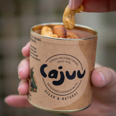 Vanilla and Salted Caramel Cashew Nuts Tube 80g Grab & Go Cajuu   