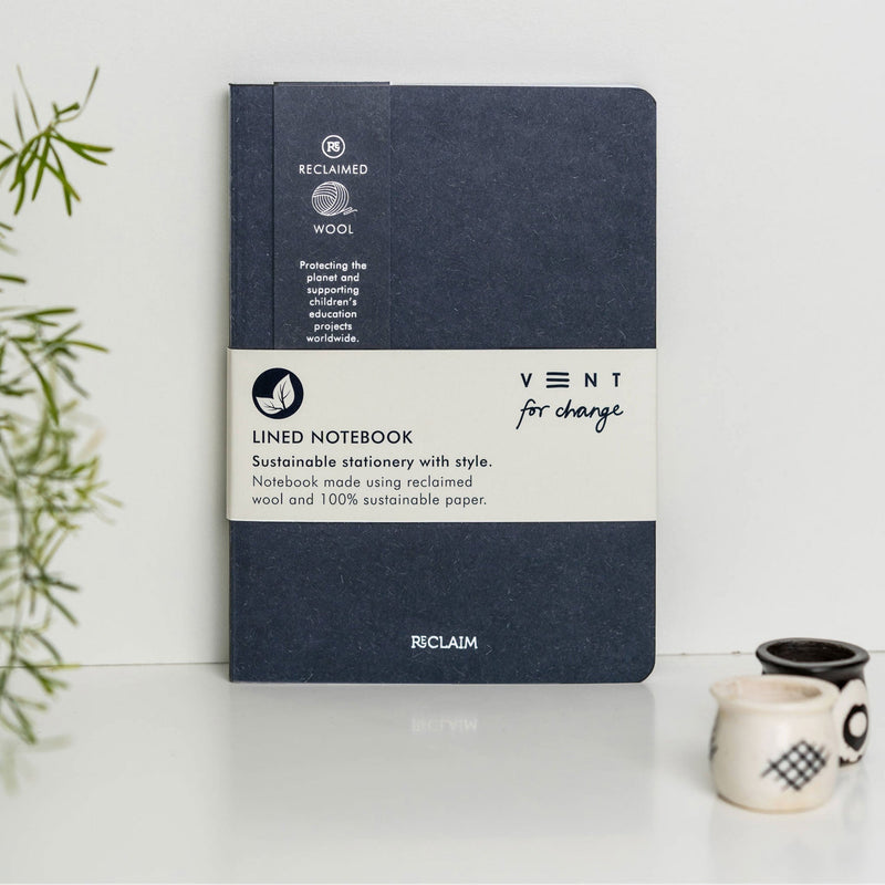 Reclaim A5 Notebook - Lined Notebooks & Pens The Ethical Gift Box (DEV SITE) Navy Wool  