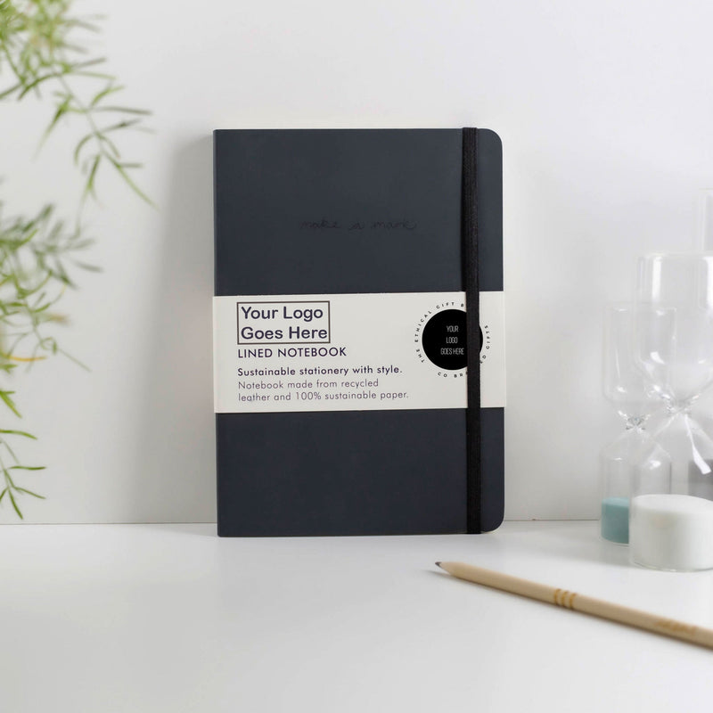 Recycled Leather A5 Notebook - Lined Notebooks & Pens The Ethical Gift Box (DEV SITE)   