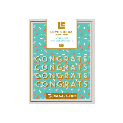 Honeycomb Milk Chocolate 'Congrats' Bar 75g Confectionery The Ethical Gift Box (DEV SITE)   